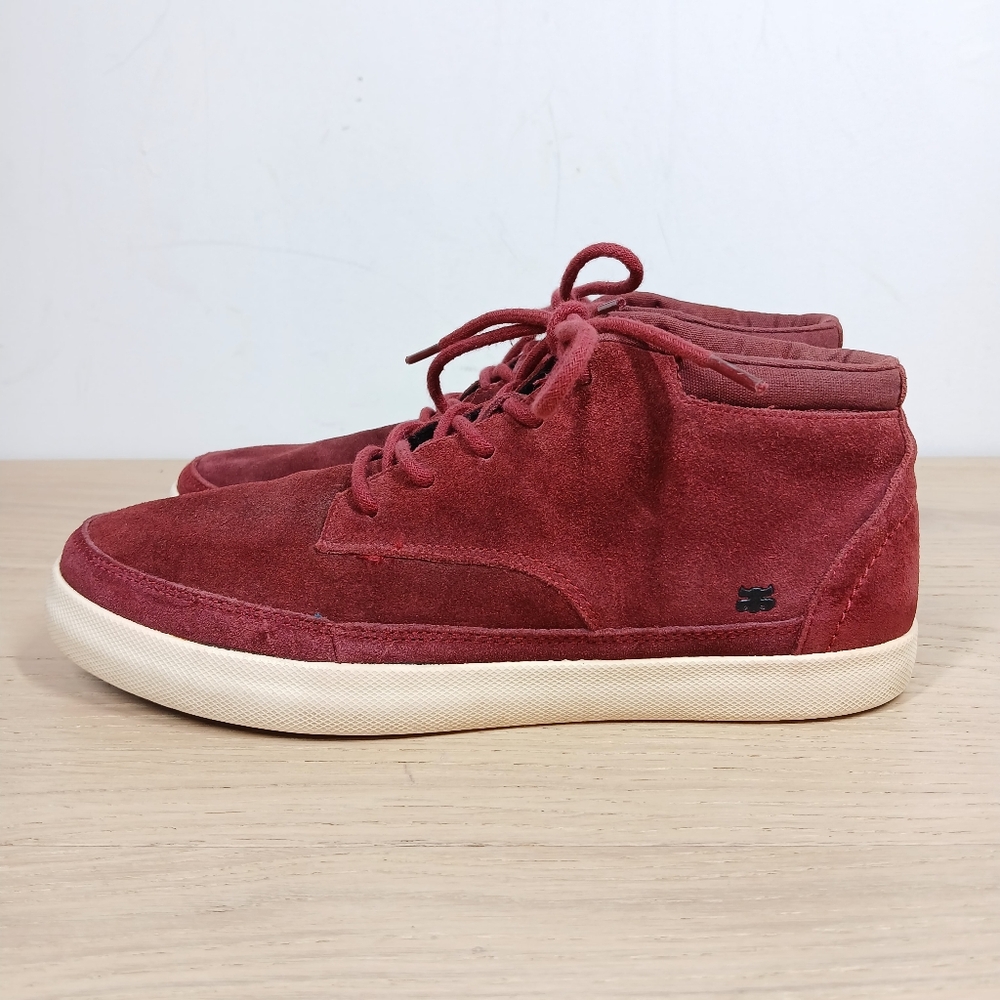 Ipath Burgundy Leather Mid Top Skate Sneakers 1652